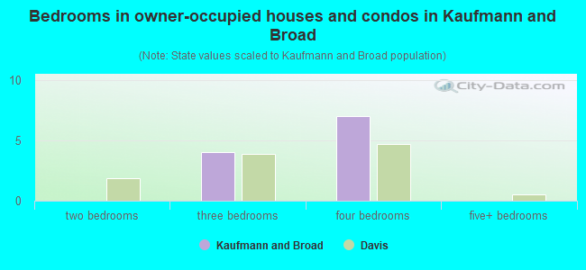 Bedrooms in owner-occupied houses and condos in Kaufmann and Broad