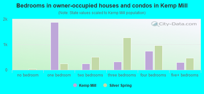 Bedrooms in owner-occupied houses and condos in Kemp Mill