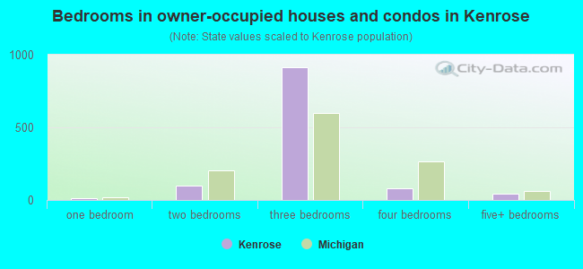 Bedrooms in owner-occupied houses and condos in Kenrose