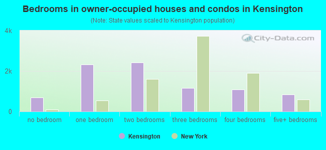 Bedrooms in owner-occupied houses and condos in Kensington
