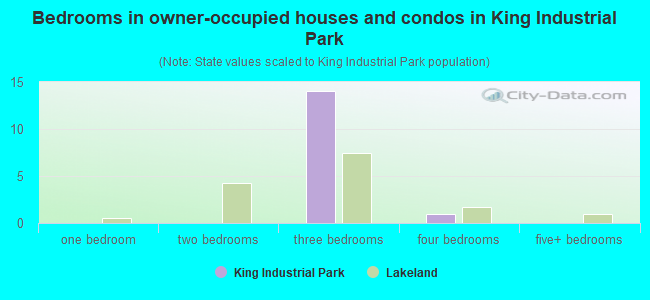 Bedrooms in owner-occupied houses and condos in King Industrial Park