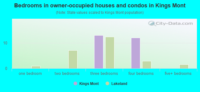 Bedrooms in owner-occupied houses and condos in Kings Mont
