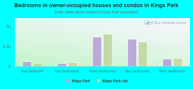 Bedrooms in owner-occupied houses and condos in Kings Park