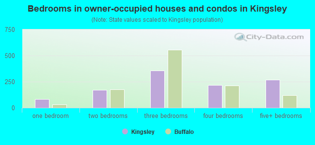 Bedrooms in owner-occupied houses and condos in Kingsley