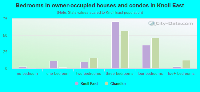 Bedrooms in owner-occupied houses and condos in Knoll East