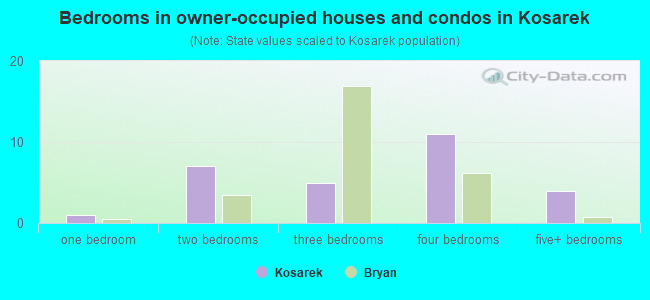 Bedrooms in owner-occupied houses and condos in Kosarek