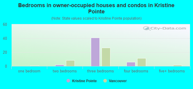 Bedrooms in owner-occupied houses and condos in Kristine Pointe