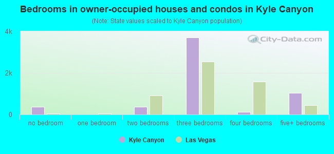 Bedrooms in owner-occupied houses and condos in Kyle Canyon