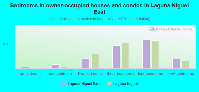 Bedrooms in owner-occupied houses and condos in Laguna Niguel East
