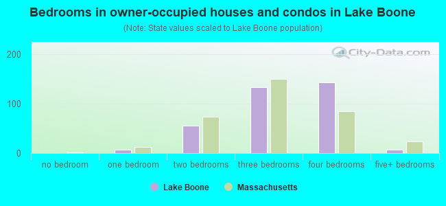 Bedrooms in owner-occupied houses and condos in Lake Boone