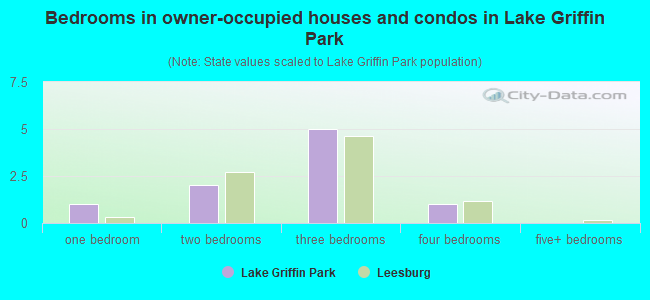 Bedrooms in owner-occupied houses and condos in Lake Griffin Park