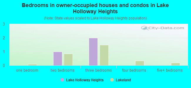 Bedrooms in owner-occupied houses and condos in Lake Holloway Heights