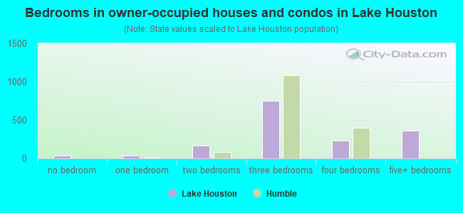 Bedrooms in owner-occupied houses and condos in Lake Houston