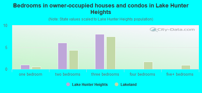 Bedrooms in owner-occupied houses and condos in Lake Hunter Heights