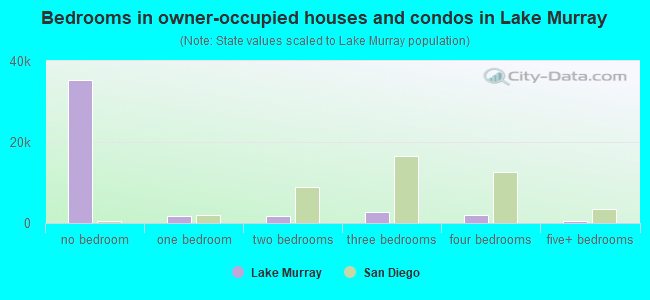 Bedrooms in owner-occupied houses and condos in Lake Murray