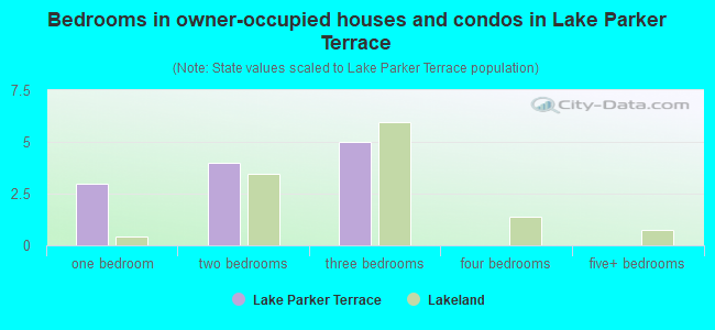 Bedrooms in owner-occupied houses and condos in Lake Parker Terrace