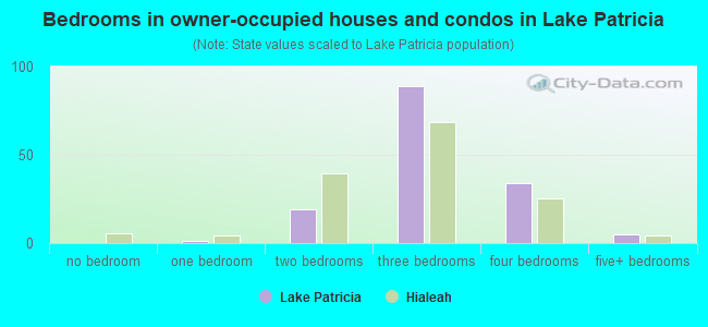 Bedrooms in owner-occupied houses and condos in Lake Patricia