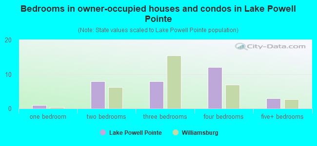 Bedrooms in owner-occupied houses and condos in Lake Powell Pointe