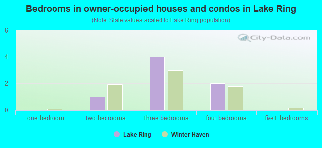 Bedrooms in owner-occupied houses and condos in Lake Ring