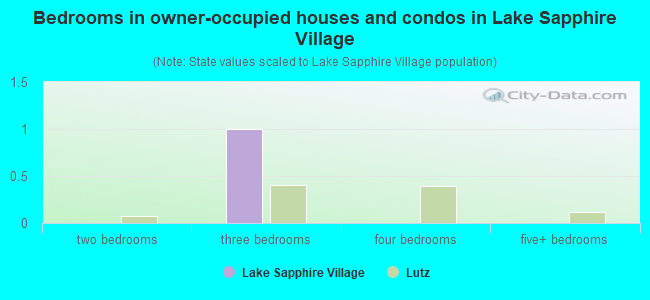 Bedrooms in owner-occupied houses and condos in Lake Sapphire Village