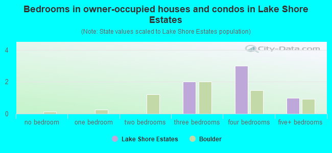 Bedrooms in owner-occupied houses and condos in Lake Shore Estates
