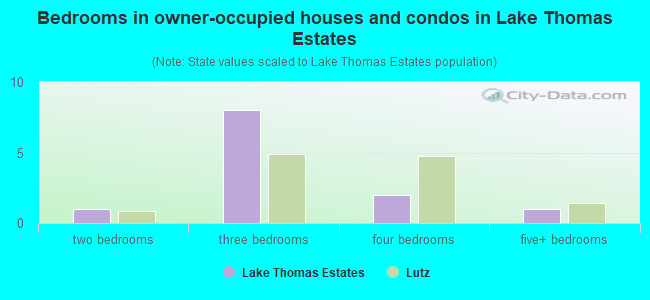 Bedrooms in owner-occupied houses and condos in Lake Thomas Estates