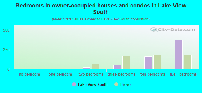 Bedrooms in owner-occupied houses and condos in Lake View South
