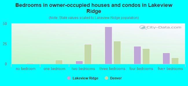 Bedrooms in owner-occupied houses and condos in Lakeview Ridge