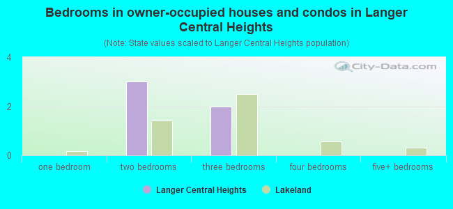 Bedrooms in owner-occupied houses and condos in Langer Central Heights