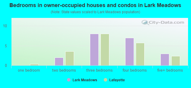 Bedrooms in owner-occupied houses and condos in Lark Meadows