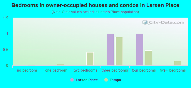 Bedrooms in owner-occupied houses and condos in Larsen Place
