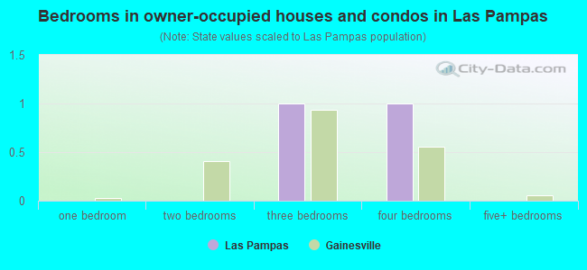 Bedrooms in owner-occupied houses and condos in Las Pampas