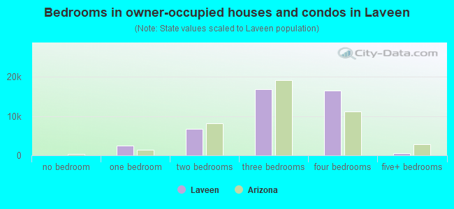 Bedrooms in owner-occupied houses and condos in Laveen