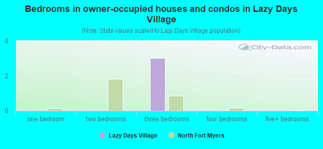 Bedrooms in owner-occupied houses and condos in Lazy Days Village