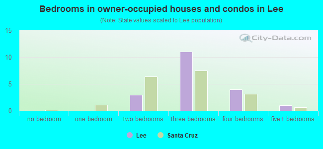 Bedrooms in owner-occupied houses and condos in Lee