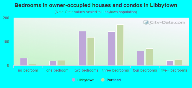 Bedrooms in owner-occupied houses and condos in Libbytown