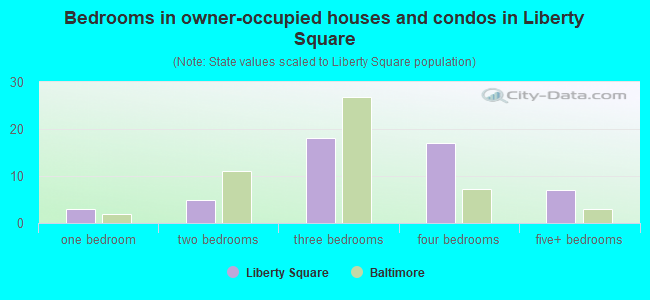 Bedrooms in owner-occupied houses and condos in Liberty Square
