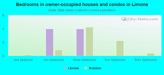 Bedrooms in owner-occupied houses and condos in Limona