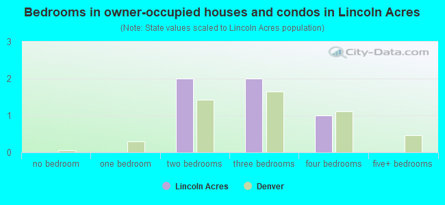 Bedrooms in owner-occupied houses and condos in Lincoln Acres
