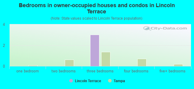 Bedrooms in owner-occupied houses and condos in Lincoln Terrace
