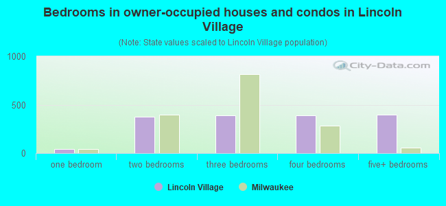 Bedrooms in owner-occupied houses and condos in Lincoln Village
