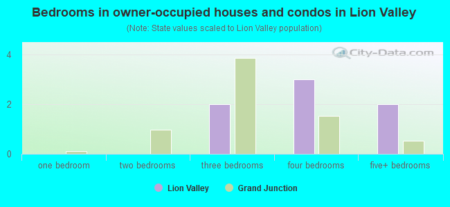 Bedrooms in owner-occupied houses and condos in Lion Valley
