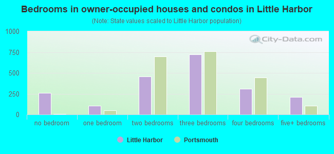 Bedrooms in owner-occupied houses and condos in Little Harbor