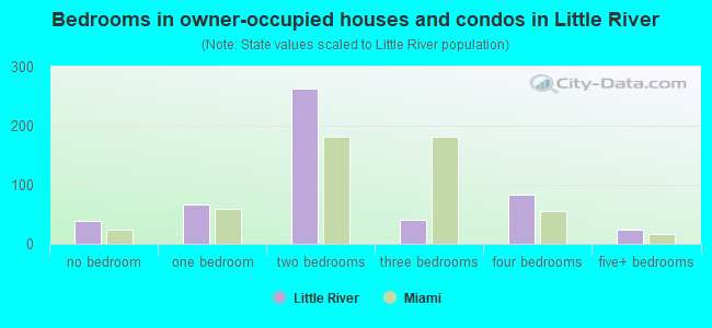 Bedrooms in owner-occupied houses and condos in Little River