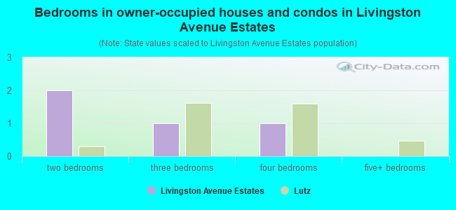 Bedrooms in owner-occupied houses and condos in Livingston Avenue Estates
