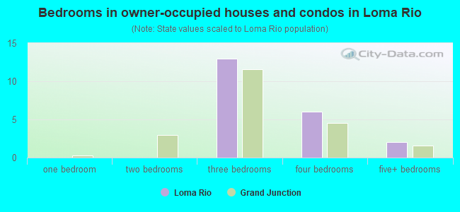Bedrooms in owner-occupied houses and condos in Loma Rio