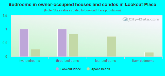 Bedrooms in owner-occupied houses and condos in Lookout Place