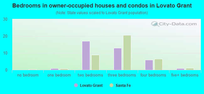 Bedrooms in owner-occupied houses and condos in Lovato Grant