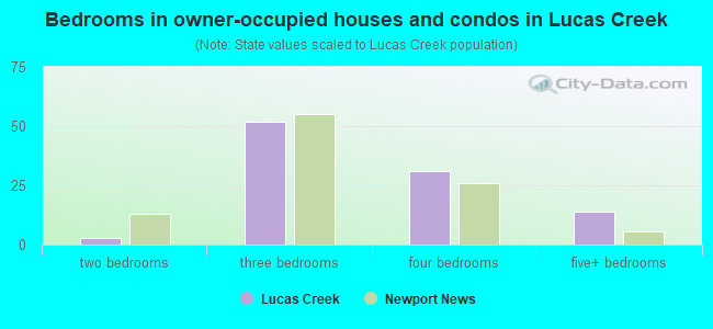 Bedrooms in owner-occupied houses and condos in Lucas Creek
