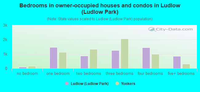 Bedrooms in owner-occupied houses and condos in Ludlow (Ludlow Park)